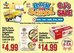 Hmart CJ FOODS BACK TO SCHOOL SALE offer