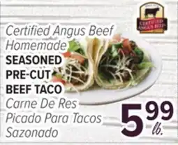 Cermak Fresh Market Certified Angus Beef Homemade SEASONED PRE-CUT BEEF TACO offer