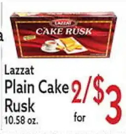 World Fresh Market Lazzat Plain Cake Rusk offer