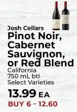 Sunset Foods Josh Cellars Pinot Noir, Cabernet Sauvignon, or Red Blend offer