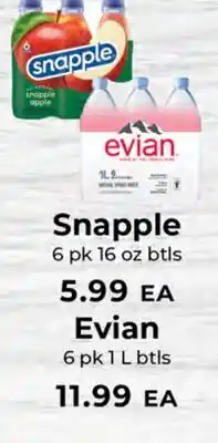 Sunset Foods Snapple, Evian offer