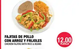 Carnicerias Jimenez FAJITAS DE POLLO CON ARROZ Y FRIOLES offer