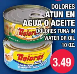 Carnicerias Jimenez DOLORES TUNA IN WATER OR OIL offer