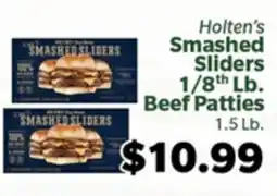 Living Fresh Market Holten's Smashed Sliders 1/8th Lb. Beef Patties offer