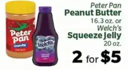Living Fresh Market Peter Pan Peanut Butter or Welch's Squeeze Jelly offer