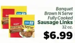 Living Fresh Market Banquet Brown N Serve Fully Cooked Sausage Links offer