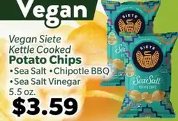 Living Fresh Market Vegan Siete Kettle Cooked Potato Chips offer