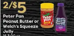 Rich's Fresh Market Peter Pan Peanut Butter or Welch's Squeeze Jelly offer