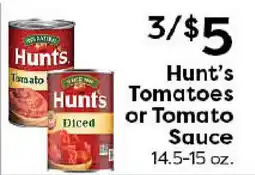 Rich's Fresh Market Hunt's Tomatoes or Tomato Sauce offer