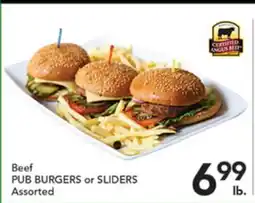 Pete's Fresh Market Beef PUB BURGERS or SLIDERS offer