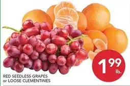 Pete's Fresh Market RED SEEDLESS GRAPES or LOOSE CLEMENTINES offer