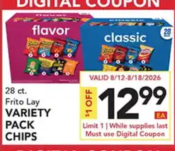 Pete's Fresh Market 28 ct. Frito Lay VARIETY PACK CHIPS offer