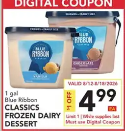 Pete's Fresh Market 1 gal Blue Ribbon CLASSICS FROZEN DAIRY DESSERT offer