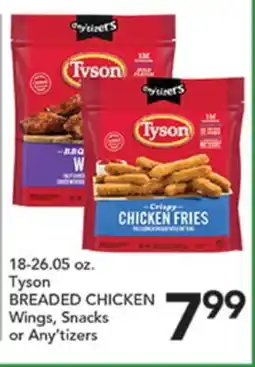 Pete's Fresh Market 18-26.05 oz. Tyson BREADED CHICKEN Wings, Snacks or Any'zizers offer