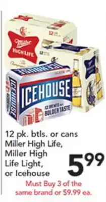 Pete's Fresh Market Miller High Life, Miller High Life Light, or Icehouse offer