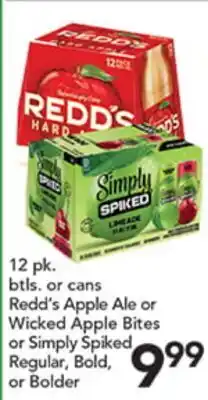 Pete's Fresh Market Redd's Apple Ale or Wicked Apple Bites or Simply Spiked offer