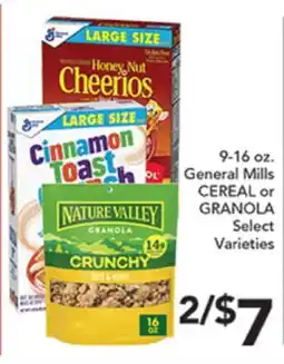 Pete's Fresh Market 9-16 oz. General Mills CEREAL or GRANOLA offer