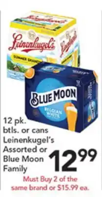 Pete's Fresh Market Leinenkugel's Assorted or Blue Moon Family offer