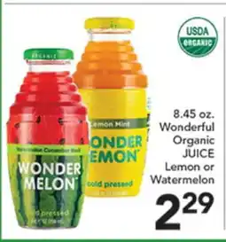 Pete's Fresh Market 8.45 oz. Wonderful Organic JUICE offer
