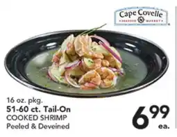 Pete's Fresh Market 51-60 ct. Tail-On COOKED SHRIMP offer