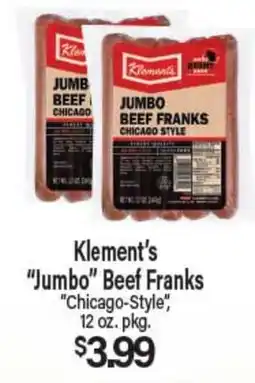Angelo Caputo's Fresh Market Klement's Jumbo Beef Franks offer