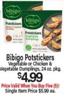 Angelo Caputo's Fresh Market Bibigo Potstickers Vegetable or Chicken & Vegetable Dumplings offer