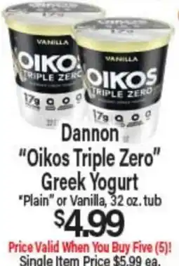 Angelo Caputo's Fresh Market Dannon Oikos Triple Zero Greek Yogurt offer