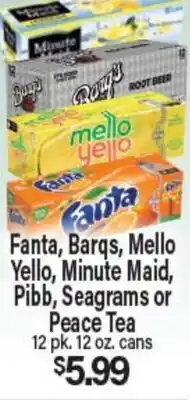 Angelo Caputo's Fresh Market Fanta, Barqs, Mello Yello, Minute Maid, Pibb, Seagrams or Peace Tea offer