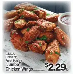 Angelo Caputo's Fresh Market U.S.D.A. Grade A Fresh Poultry Jumbo Chicken Wings offer