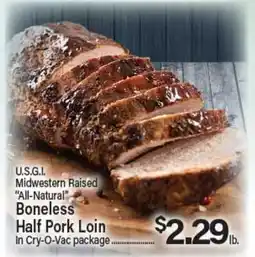Angelo Caputo's Fresh Market U.S.G.I. Midwestern Raised All-Natural Boneless Half Pork Loin offer