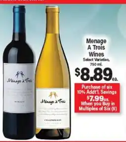 Angelo Caputo's Fresh Market Menage A Trois Wines offer