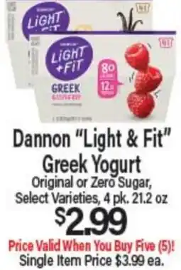 Angelo Caputo's Fresh Market Dannon Light & Fit Greek Yogurt offer