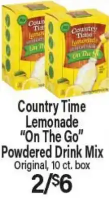 Angelo Caputo's Fresh Market Country Time Lemonade On The Go Powdered Drink Mix offer