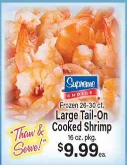 Angelo Caputo's Fresh Market Frozen 26-30 ct. Large Tail-On Cooked Shrimp offer
