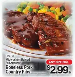 Angelo Caputo's Fresh Market U.S.G.I. Midwestern Raised All-Natural Boneless Pork Country Ribs offer