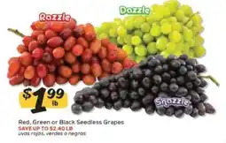 Winn Dixie Razzle, Dazzle or Snazzle Seedless Grapes offer
