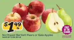 Winn Dixie Northwest Bartlett Pears or Gala Apples offer