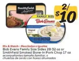 Winn Dixie Bob Evans Family Size Sides or Smithfield Smoked Bone-In Pork Chop offer