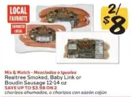Winn Dixie Realtree Smoked, Baby Link or Boudin Sausage offer