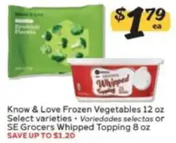Winn Dixie Know & Love Frozen Vegetables offer