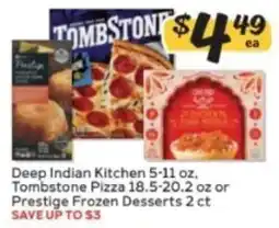 Winn Dixie Deep Indian Kitchen Frozen Desserts or Tombstone Pizza or Prestige Frozen Desserts offer