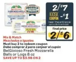Winn Dixie BelGioioso Fresh Mozzarella Balls or Logs offer
