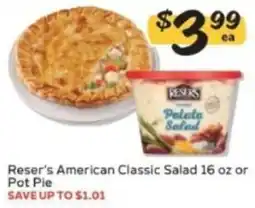 Winn Dixie Reser's American Classic Salad or Pot Pie offer