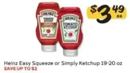 Winn Dixie Heinz Easy Squeeze or Simply Ketchup offer