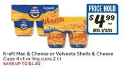 Winn Dixie Kraft Mac & Cheese or Velveeta Shells & Cheese Cups offer