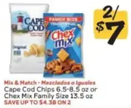 Winn Dixie Cape Cod Chips or Chex Mix Family Size offer