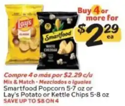 Winn Dixie Smartfood Popcorn or Lay's Potato or Kettle Chips offer