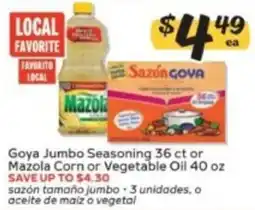 Winn Dixie Goya Jumbo Seasoning or Mazola Corn or Vegetable Oil offer
