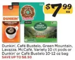 Winn Dixie Dunkin' Café Bustelo Green Mountain Lavazza McCafé Variety offer