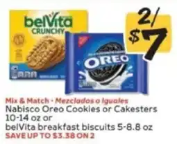 Winn Dixie Nabisco Oreo Cookies or Cakesters or belVita breakfast biscuits offer